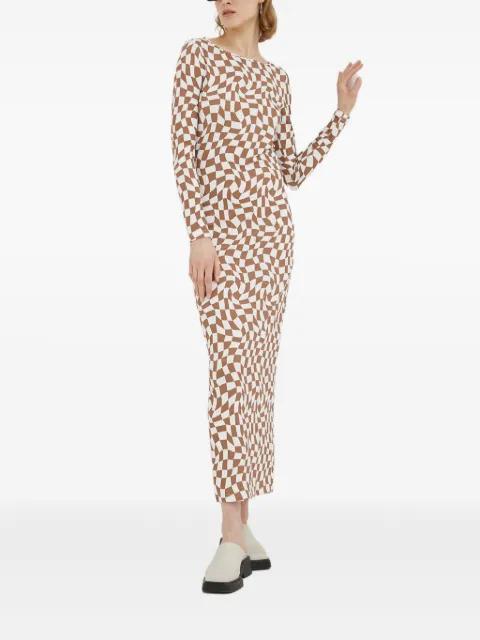 checked midi dress by RESUME