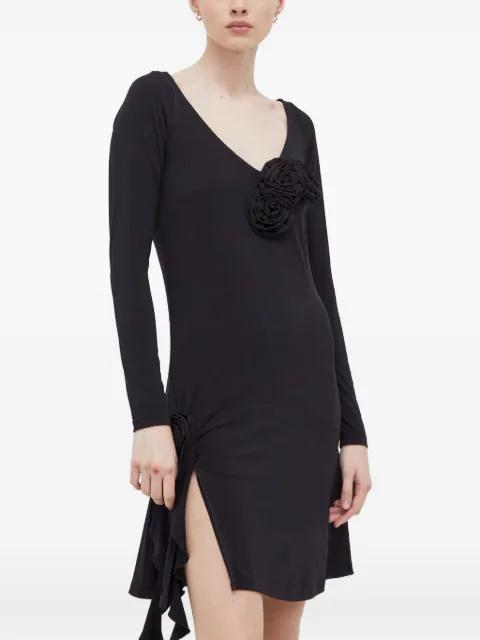 floral appliqué slit dress by RESUME