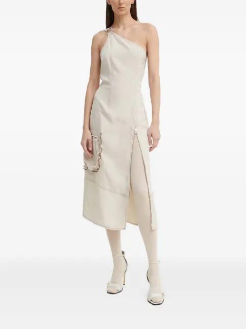 ring detail one-shoulder dress by RESUME