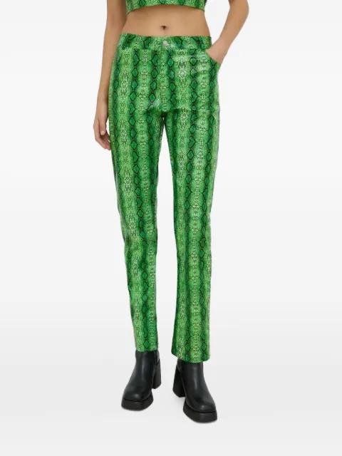snakeskin-print trousers by RESUME