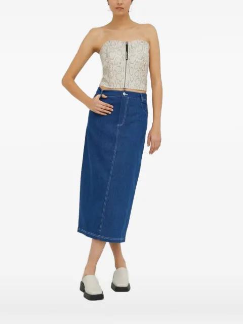 snakeskin-print zip-up top by RESUME