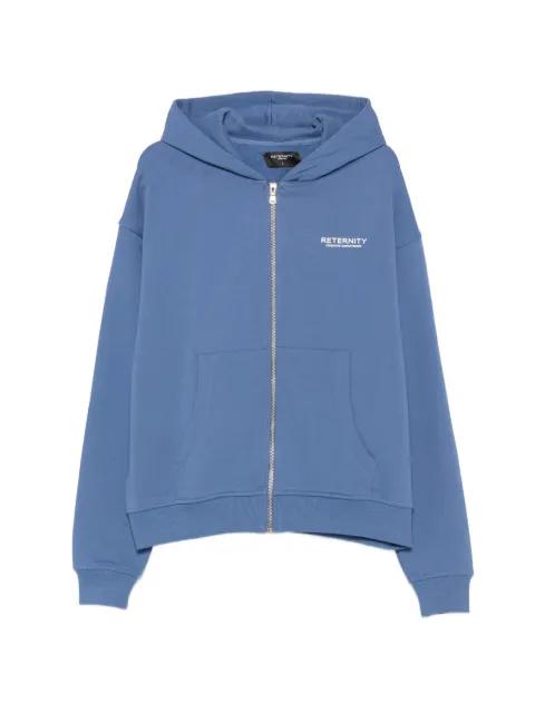 logo-print zip-up hoodie by RETERNITY