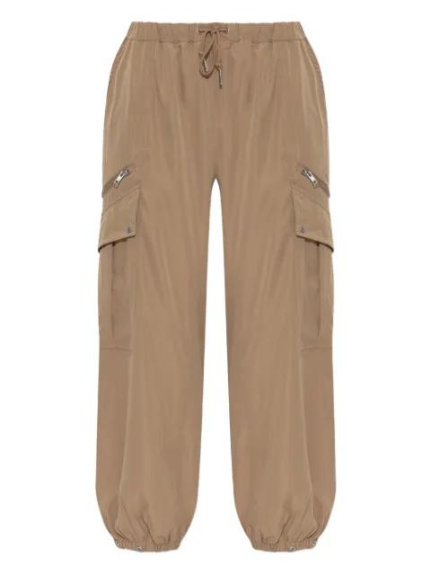 drawstring cargo-pocket trousers by RETHINKIT STUDIOS
