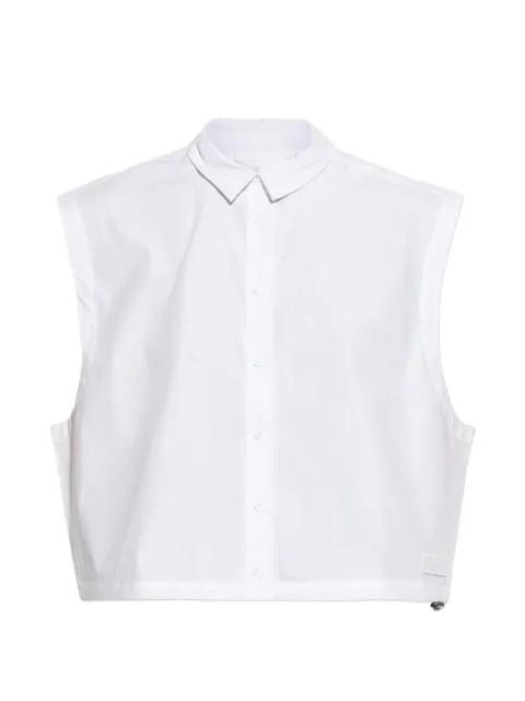 polo-collar sleeveless shirt by RETHINKIT STUDIOS