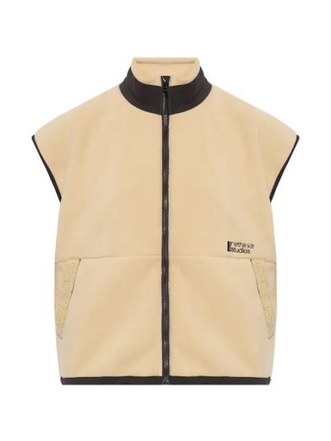 zip-up gilet by RETHINKIT STUDIOS