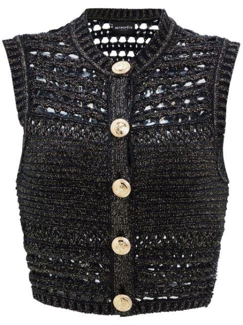 Delma crochet-knit vest by RETROFETE