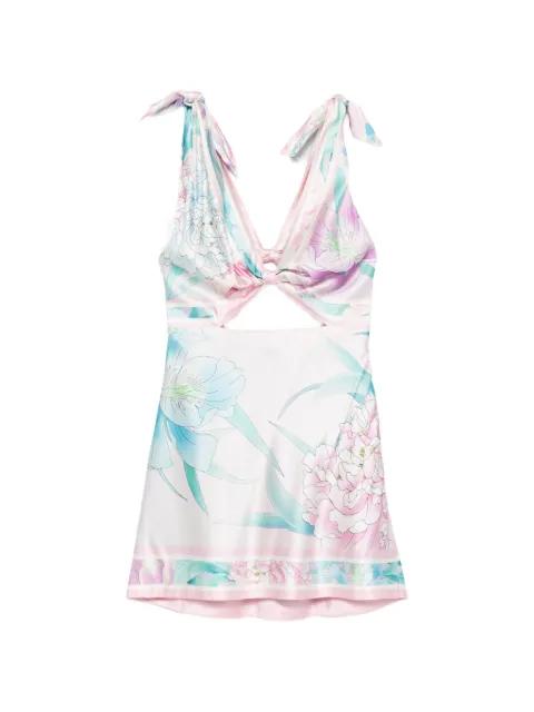Icelyn floral-print silk mini dress by RETROFETE
