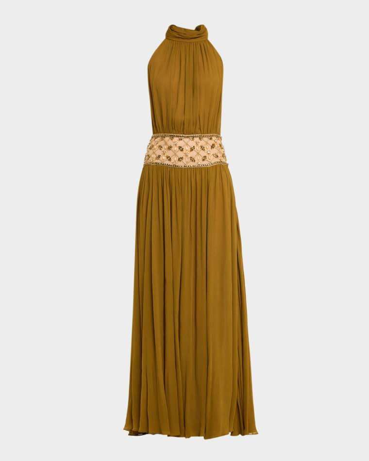 Kreeli Embellished Halter Gown by RETROFETE