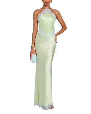 Lace Trim Halter Dress by RETROFETE