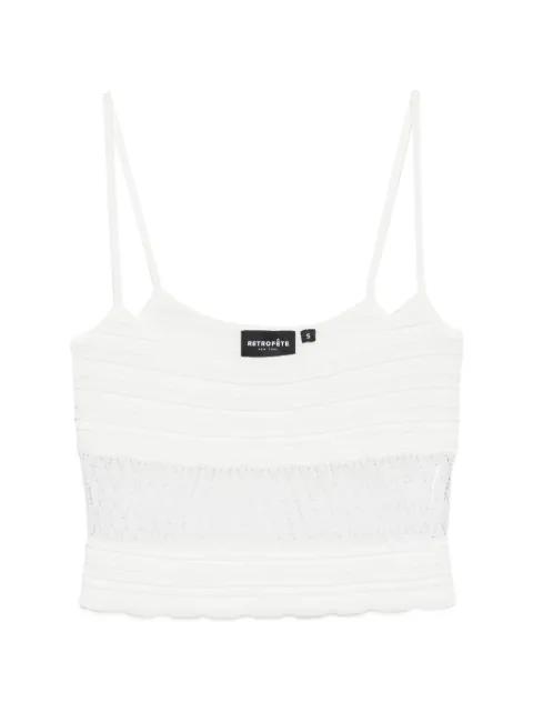 Lesli pointelle-knit top by RETROFETE