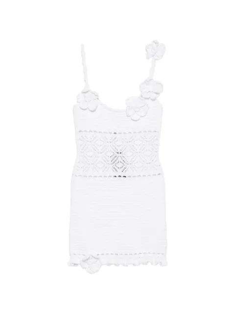 Orleane floral-appliqué crochet dress by RETROFETE