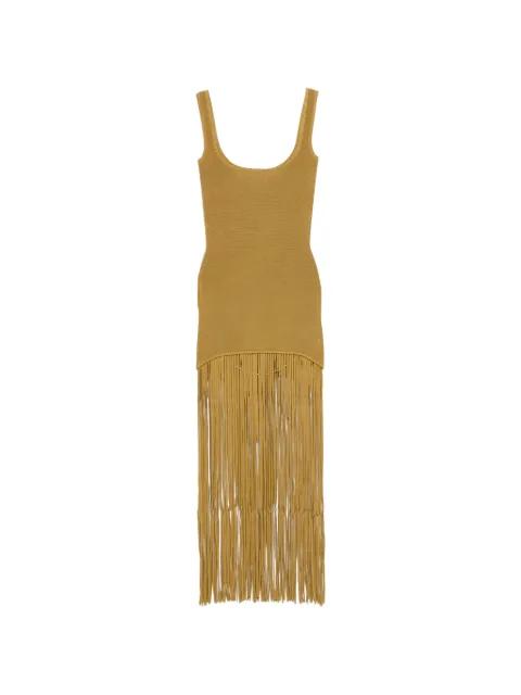 Saddler fringe-trimmed midi dress by RETROFETE