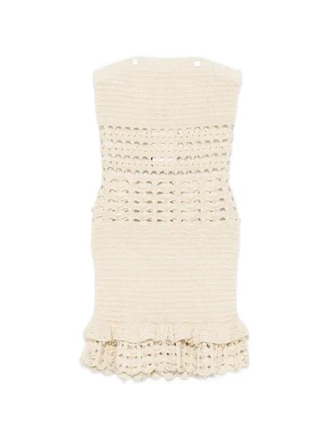Vali crochet-knit mini dress by RETROFETE