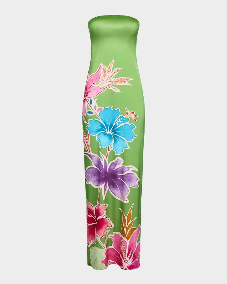 Vivi Strapless Floral Dress by RETROFETE