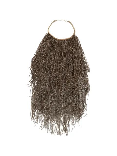 beaded-fringe halterneck top by RETROFETE