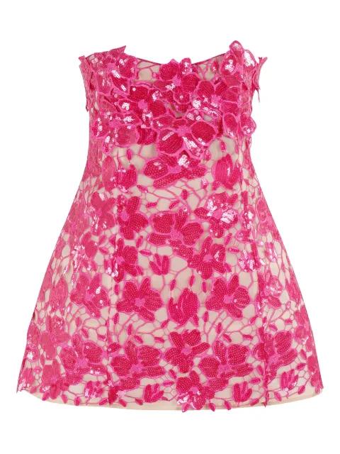 floral-embroidery mini dress by RETROFETE