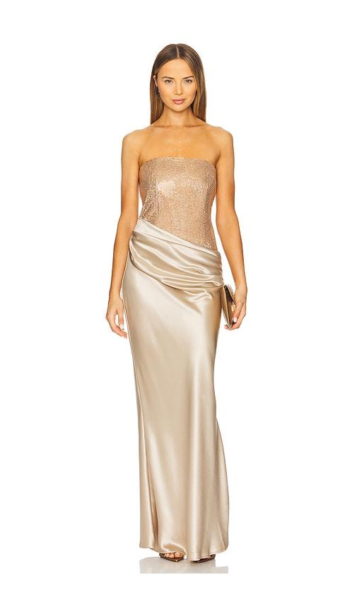 retrofete Alexandra Dress in Metallic Gold by RETROFETE
