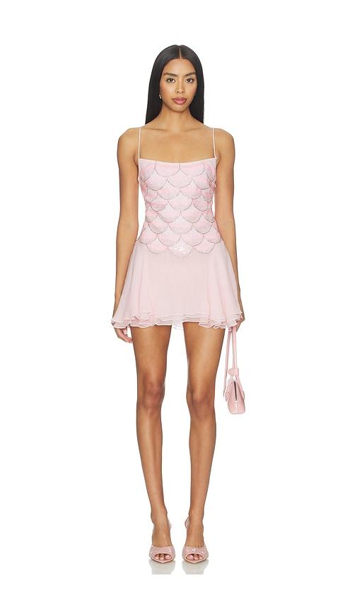retrofete Dreeny Embroidered Dress in Pink by RETROFETE