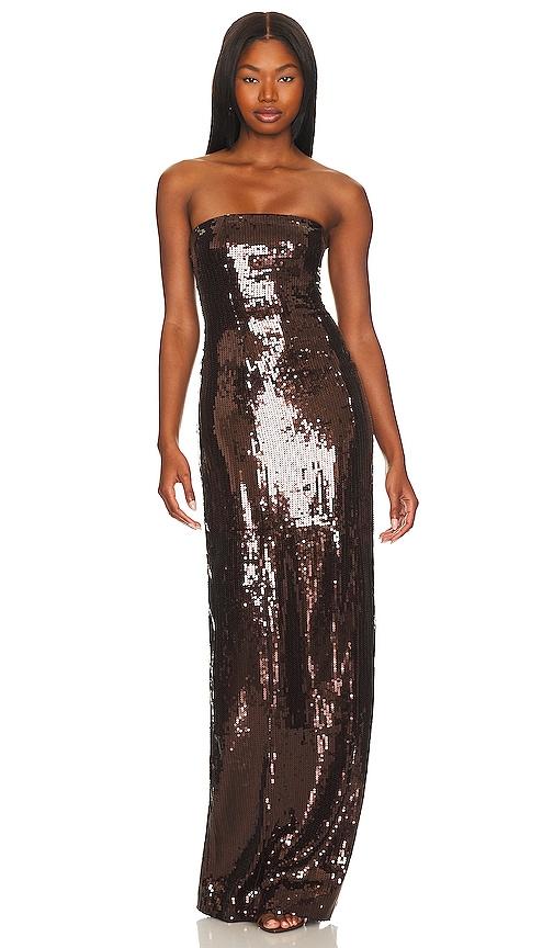 retrofete Ember Dress in Brown by RETROFETE