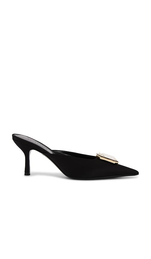 retrofete Francesca Satin Kitten Mule in Black by RETROFETE