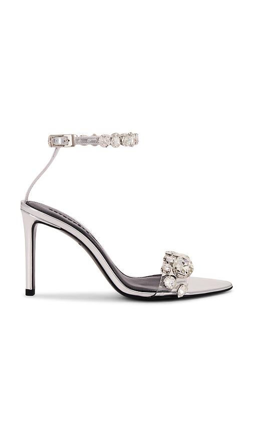 retrofete Hanna Gemstone Sandal in Metallic Silver by RETROFETE