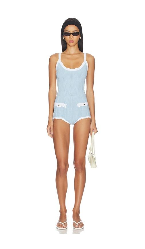 retrofete Jacquette Romper in Baby Blue by RETROFETE
