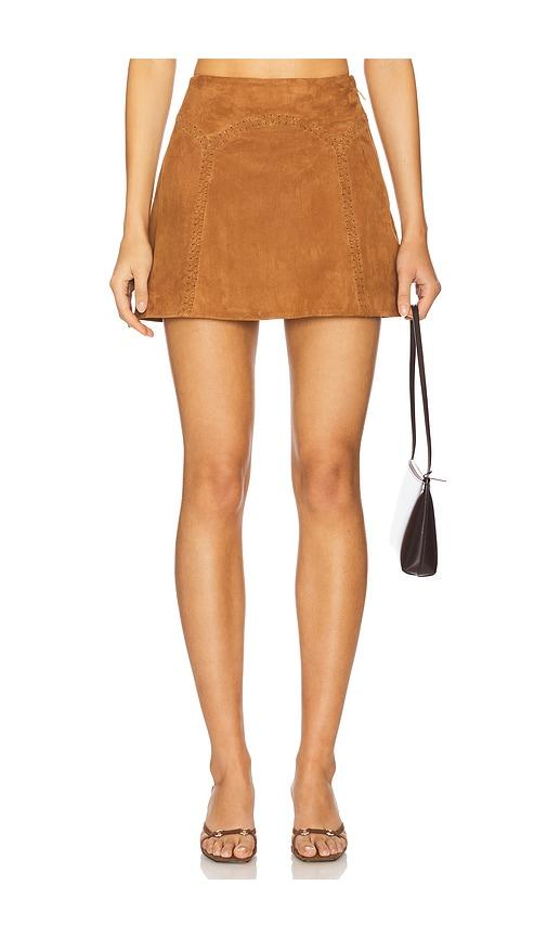 retrofete Juana Suede Skirt in Cognac by RETROFETE