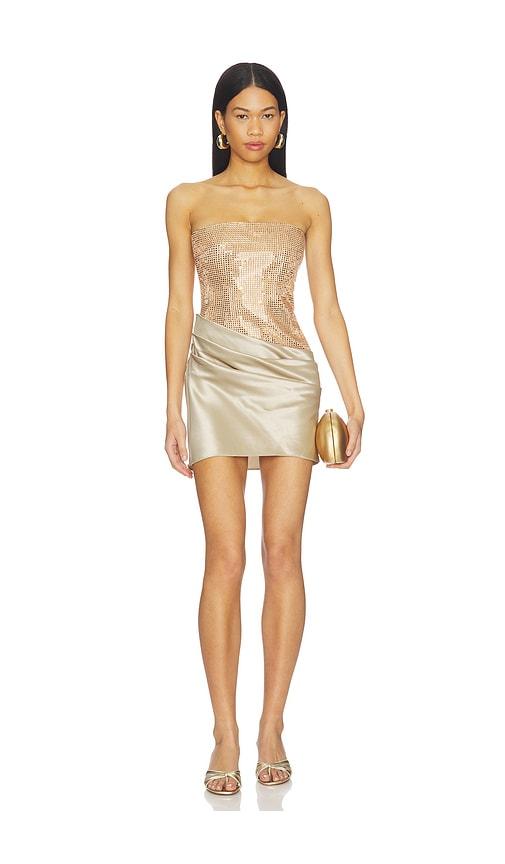 retrofete Marieta Dress in Neutral,Metallic Copper by RETROFETE