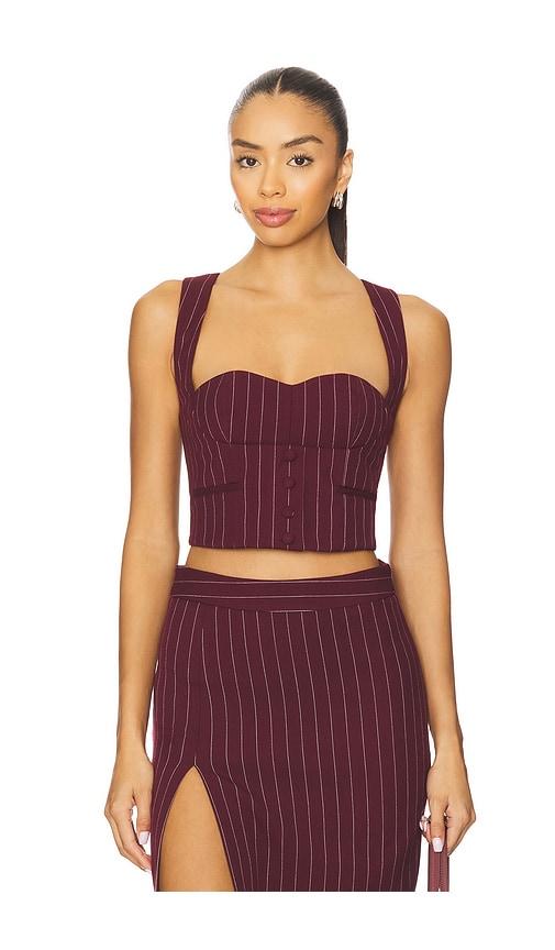 retrofete Monet Waistcoat in Burgundy by RETROFETE