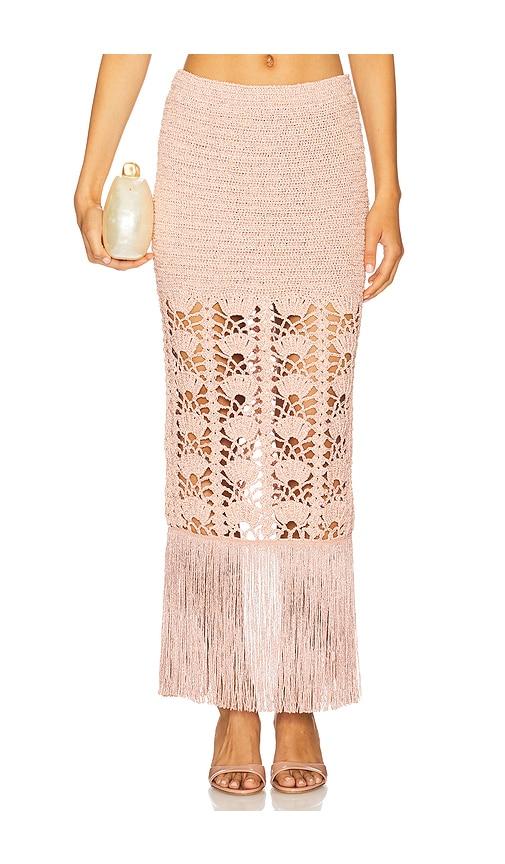 retrofete Naida Crochet Skirt in Peach by RETROFETE