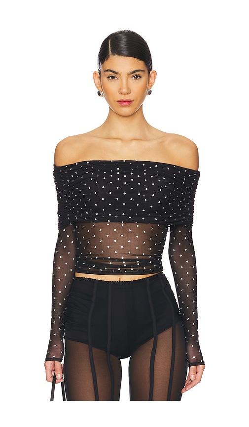 retrofete Oriana Mesh Top in Black by RETROFETE