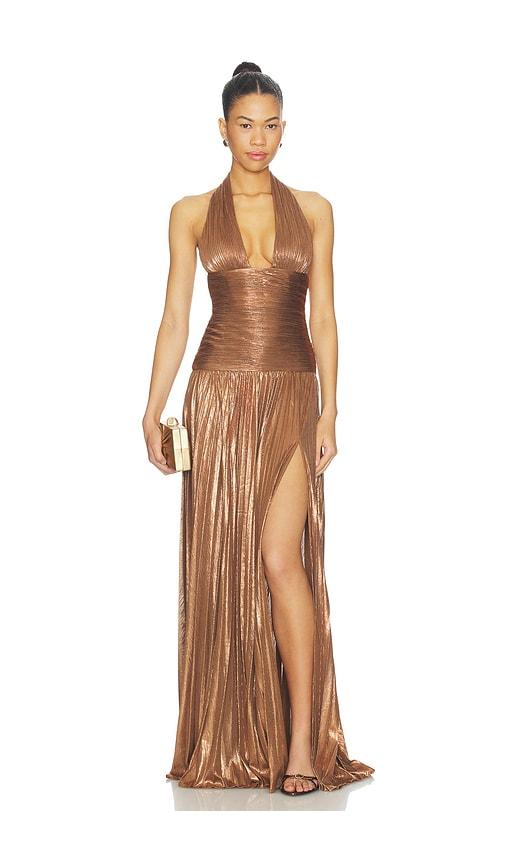 retrofete Orlina Dress in Metallic Bronze by RETROFETE