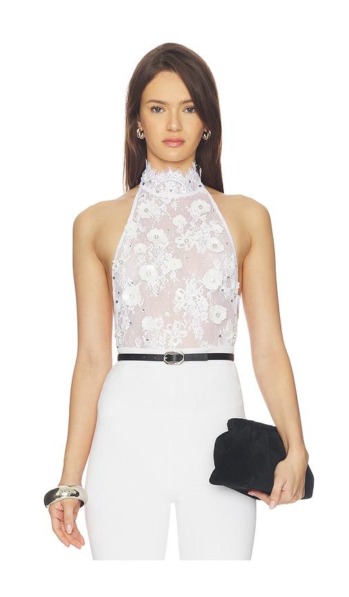 retrofete Saga Lace Bodysuit in White by RETROFETE