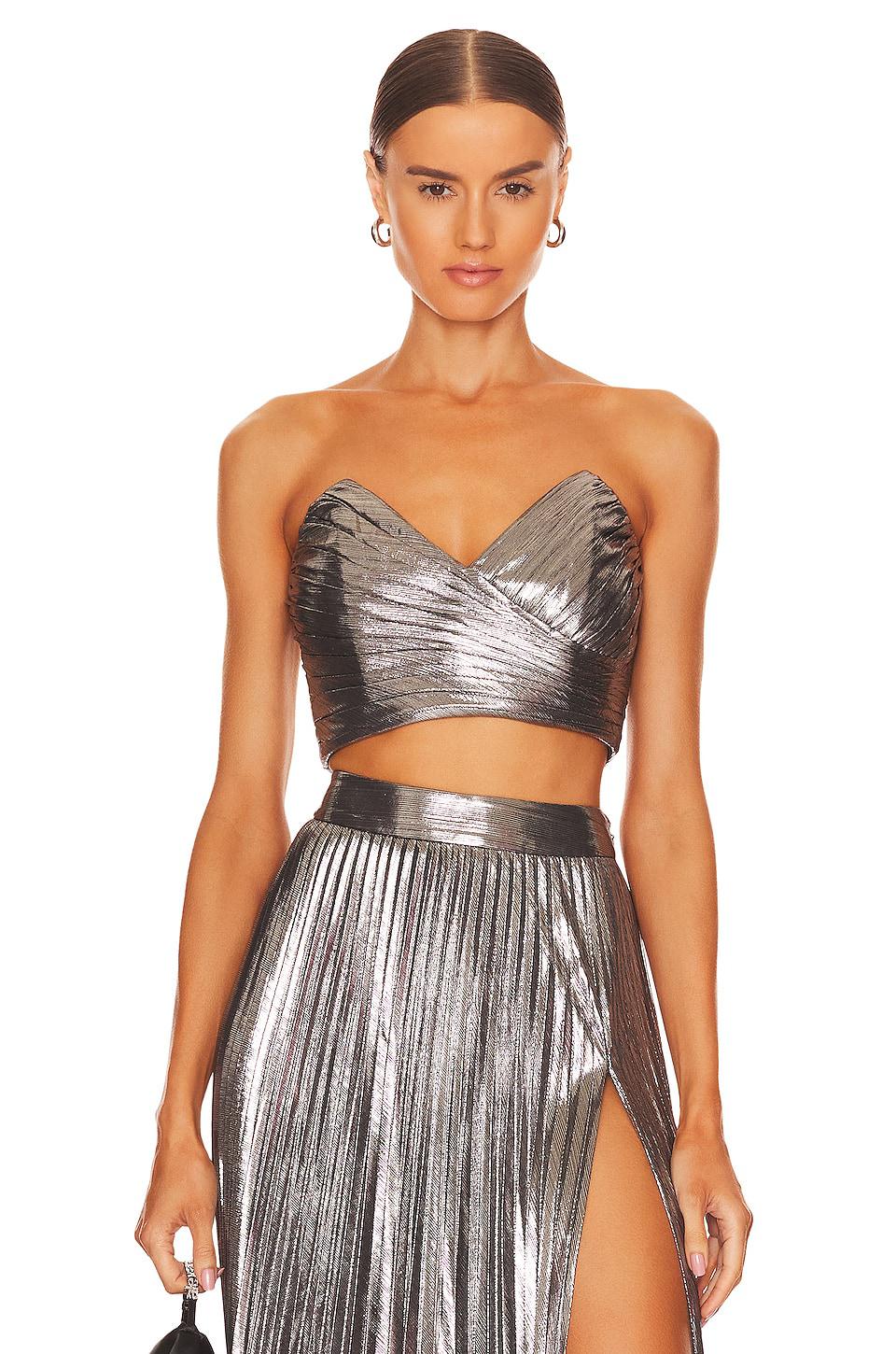 retrofete Sophia Top in Metallic Silver by RETROFETE