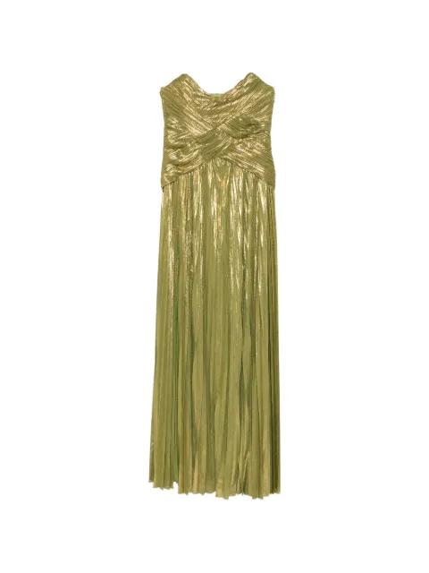 strapless pleated maxi dress by RETROFETE
