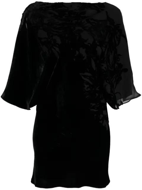 floral-print velvet dress by REV