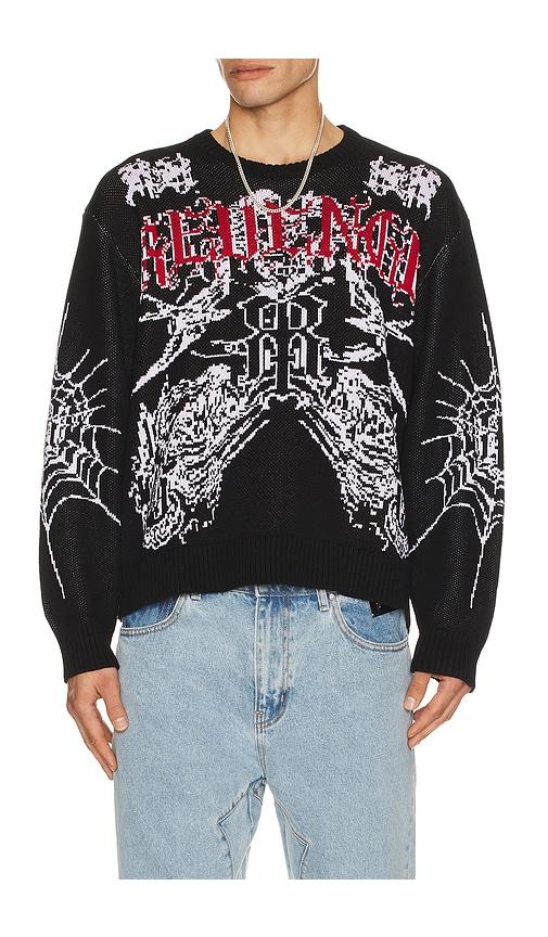 Revenge Prison Tattoo Knit Sweater in Black by REVENGE