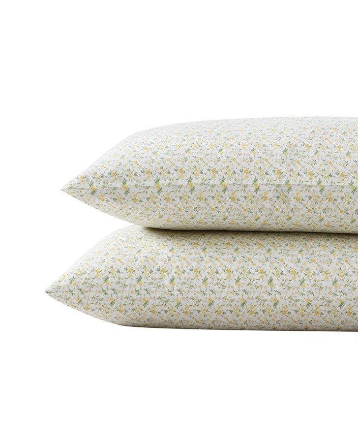 Evie Yellow Cotton Percale Standard Pillowcase Pair by REVMAN