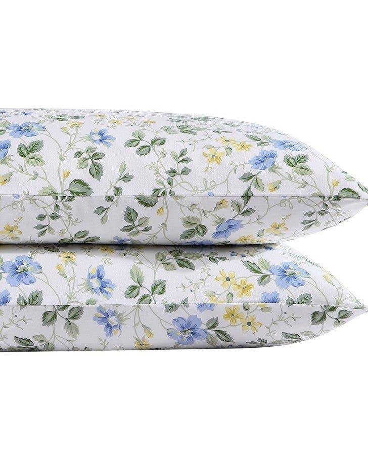 Meadow Floral Blue Standard Pillowcase Pair by REVMAN