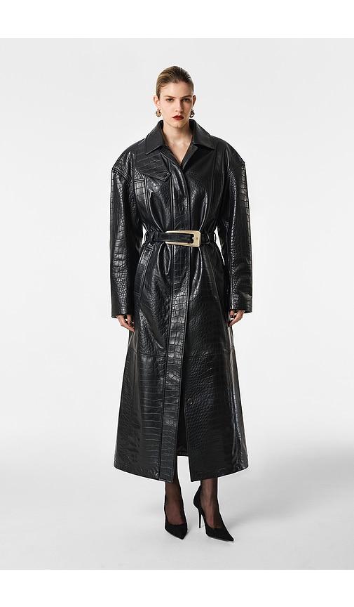 REVOLVE LOS ANGELES Nikita Leather Coat in Black by REVOLVE LOS ANGELES