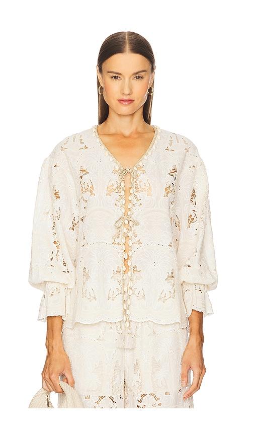 REVOLVE x JJ Embroidered Top in Beige by REVOLVE X JJ