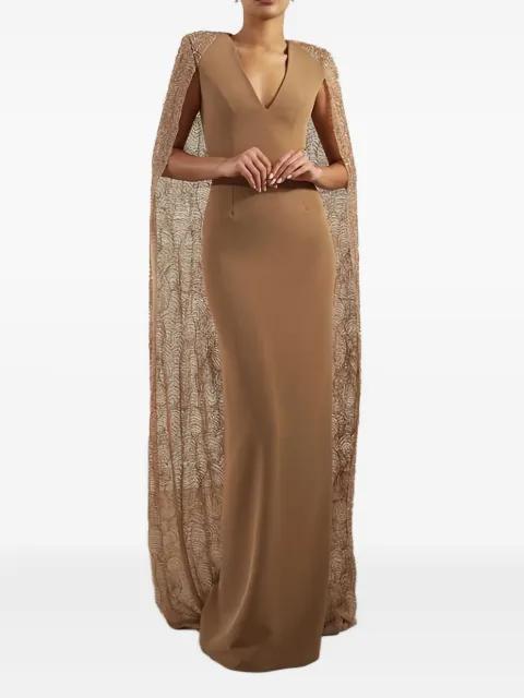 Asma cape-detail maxi dress by RHEA COSTA