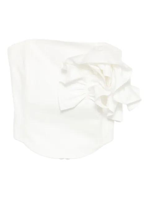 Amora ruffle-detail corset top by RHIZOME