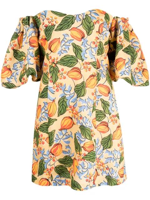 Dali floral-print off-shoulder minidress by RHODE