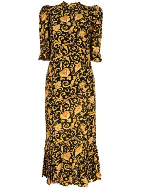 Felix baroque-print midi dress by RHODE