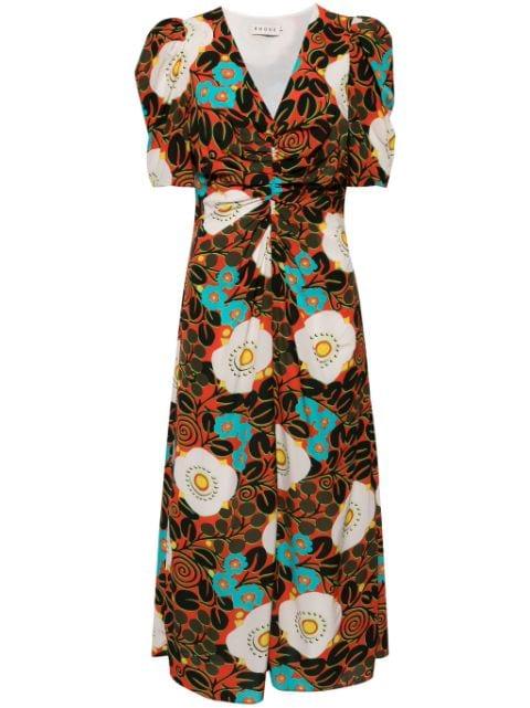 Maci printed midi dress by RHODE
