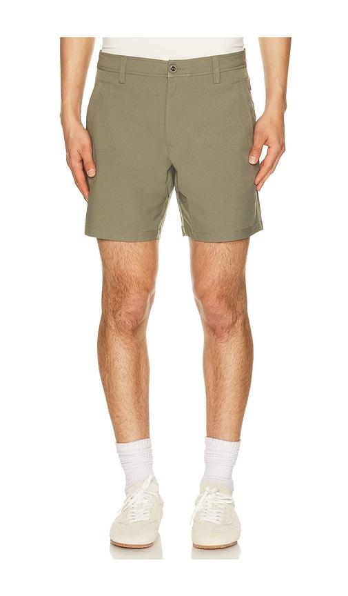 Rhone 7 Nomad Tech Chino Short in Olive by RHONE