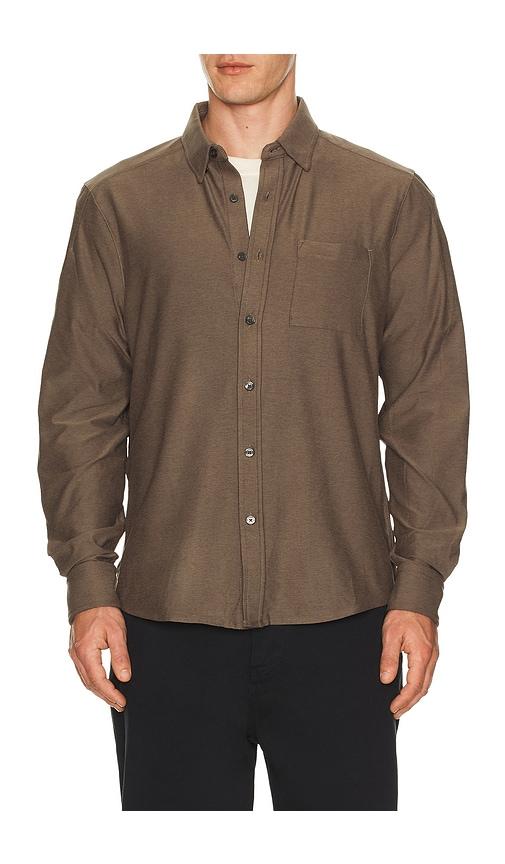 Rhone Work From Home Shirt in Brown by RHONE