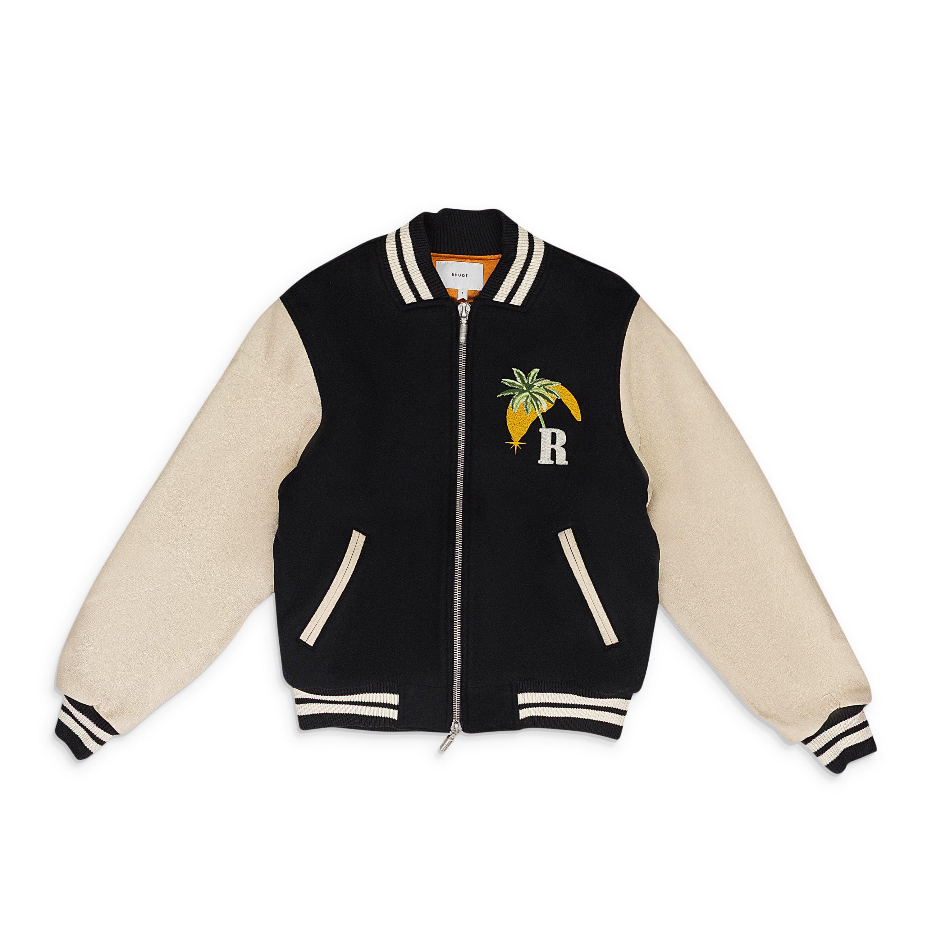 BLACK/CREAM GP VARSITY JACKET by RHUDE