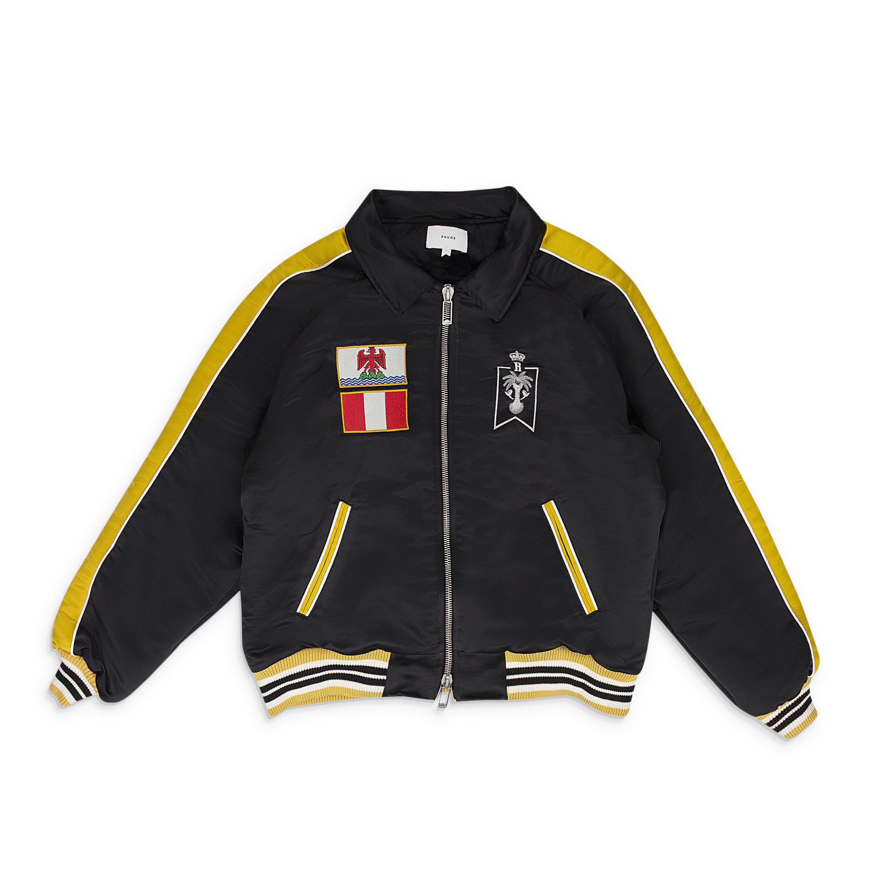 BLACK LE SOLEIL SATIN BOMBER by RHUDE